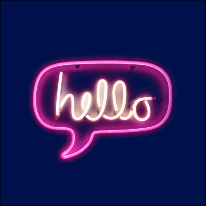 Hello, neon sign